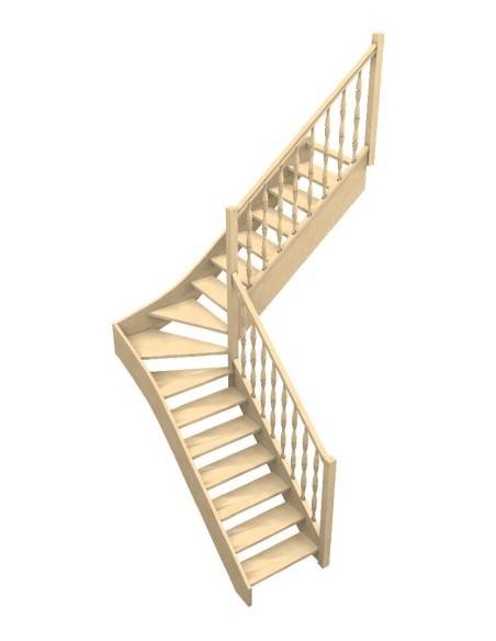 Custom intermediate quarter-turn staircase