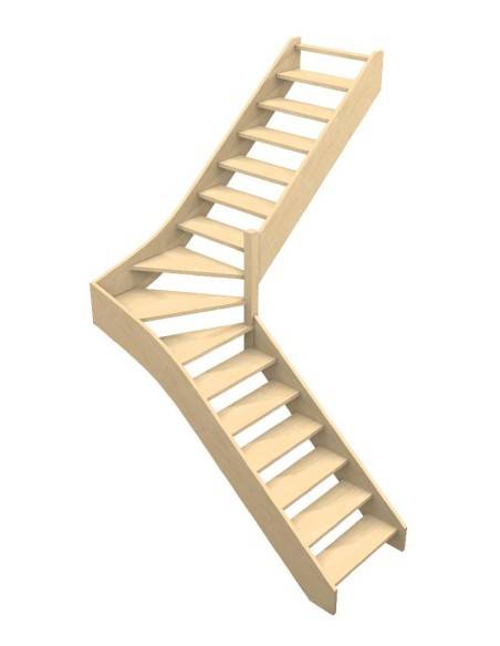 Custom intermediate quarter-turn staircase