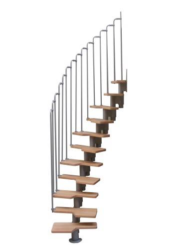 Escalier modulable faible encombrement  à pas décalés 