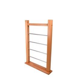 Bespoke wood balustrade with metal flat bars