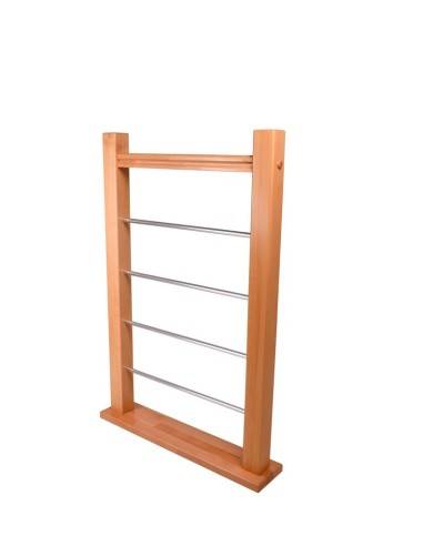 Bespoke wood balustrade with metal flat bars