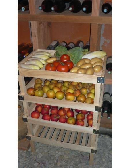 Griglia portavivande in legno grezzo per conservazione verdure