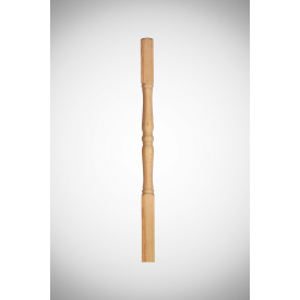 Medio poste torneado de madera maciza para balaustrada 2