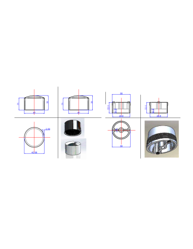FLACHER ALUMINIUM-ENDABSCHLUSS + ADAPTER