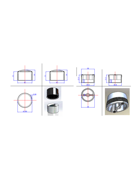 FLACHER ALUMINIUM-ENDABSCHLUSS + ADAPTER