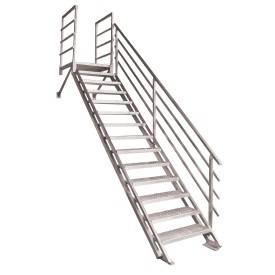 Escalier droit pour extérieur en aluminium