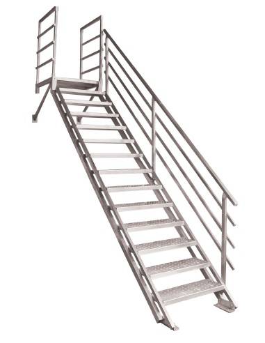 Escalier droit pour extérieur en aluminium