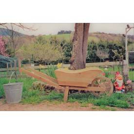 Carriola decorativa in legno trattato 142 cm