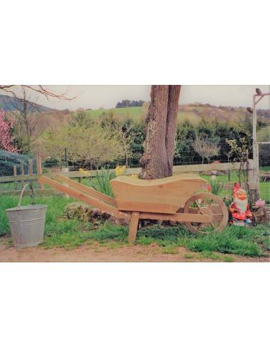 Carretilla decorativa de madera tratada 142 cm