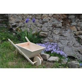 Carretilla decorativa de madera bruta 80 cm