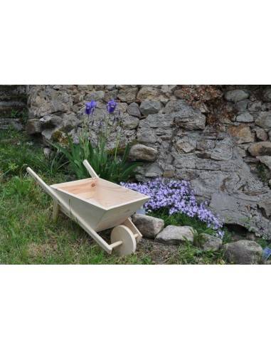 Carretilla decorativa de madera bruta 80 cm