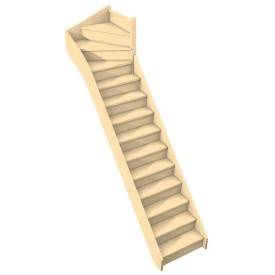 Escalier quart tournant haut