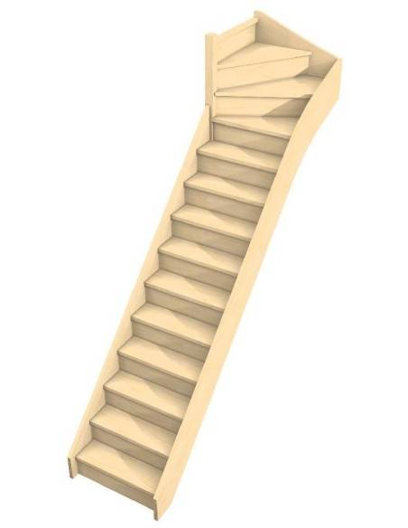 Escalier quart tournant haut