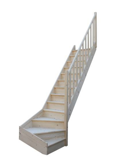 Escalera de 1/4 de vuelta inferior de abeto