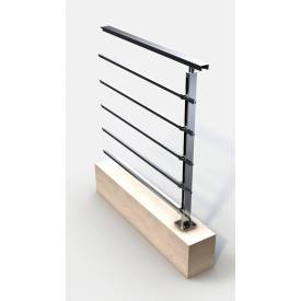 Uitbreidingsset met 1 aluminium Quadrum-paal voor balustrade