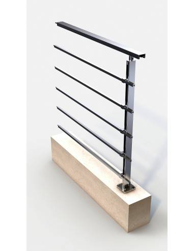 Uitbreidingsset met 1 aluminium Quadrum-paal voor balustrade