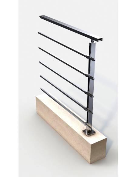 Erweiterungsset mit 1 Aluminiumpfosten für Quadrum-Geländer