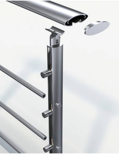 Aluminium balustrade - startset Ellipsis