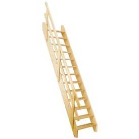 Escaliers droits en sapin à limons entaillés
