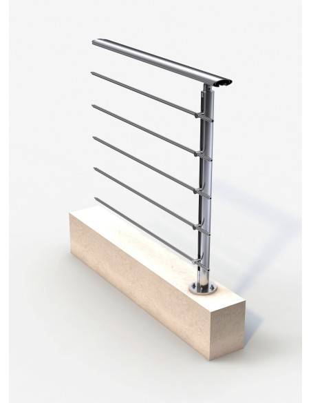 Uitbreidingsset met 1 aluminium Ellipsis-paal voor balustrade