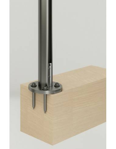 Uitbreidingsset met 1 aluminium Ellipsis-paal voor balustrade