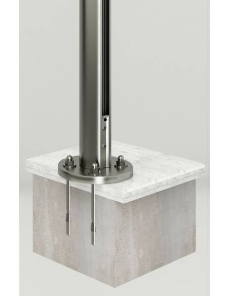 Uitbreidingsset met 1 aluminium Ellipsis-paal voor balustrade