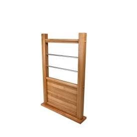 Ringhiera in legno listelli alu + zoccolo in legno su misura