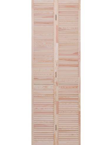 Puertas de armario plegables con persianas en pino