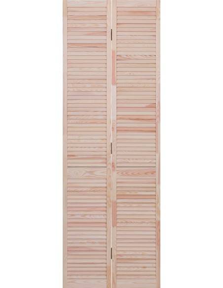 Puertas de armario plegables con persianas en pino