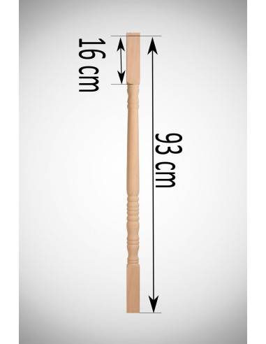 Gedraaide baluster van massief hout voor balustrade