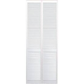 Puertas de armario plegables con persianas lacadas en blanco