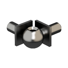 Articulated fitting for square rails 16*16