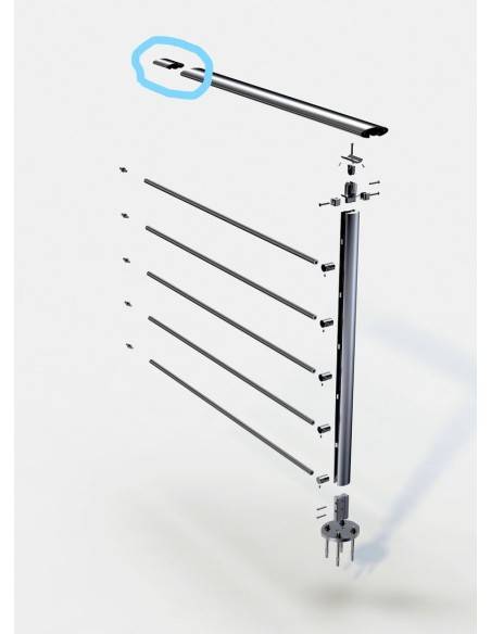 Raccord Ellipsis 180° Inox ou Noir Brillant