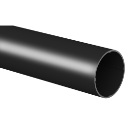 RUNDER HANDLAUF AUS GLÄNZEND SCHWARZEM ALUMINIUM, DURCHMESSER 50