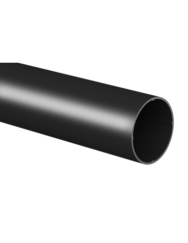 RUNDER HANDLAUF AUS GLÄNZEND SCHWARZEM ALUMINIUM, DURCHMESSER 50
