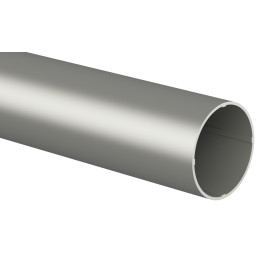 ALUMINIUM LEUNING IN GLANZEND ROESTVRIJSTAALLOOK, DIAMETER 50