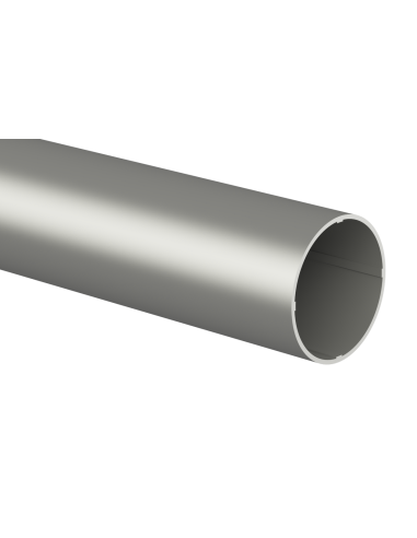 ALUMINIUM LEUNING IN GLANZEND ROESTVRIJSTAALLOOK, DIAMETER 50