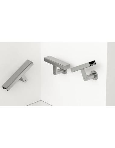 QUADRATISCHER HANDLAUF 50 27 AUS GLÄNZEND SCHWARZEM ALUMINIUM