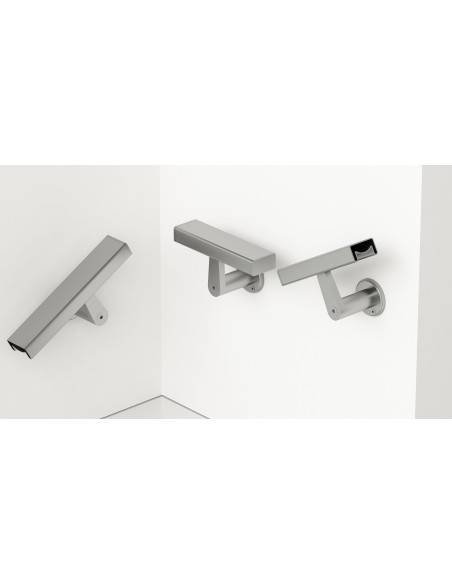 MAIN COURANTE CARREE 50 27 ALU NOIR BRILLANT