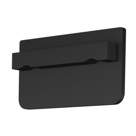 MAIN COURANTE ALU CARRE 50*27 NOIR BRILLANT + 2 BOUCHONS + 2 SUPPORTS 2