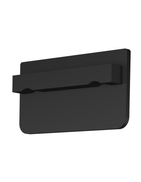 MAIN COURANTE ALU CARRE 50*27 NOIR BRILLANT + 2 BOUCHONS + 2 SUPPORTS