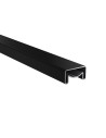 Square aluminium handrail gloss black 50x27 mm