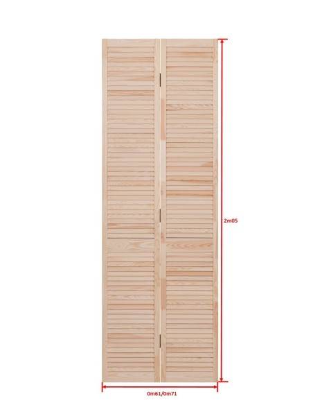 Porte armadio a persiana pieghevoli in Pino