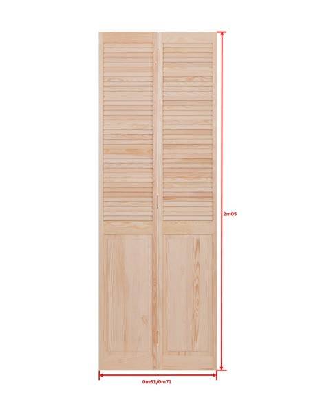 Portes de placard demi-persiennées pliantes