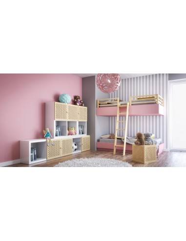 NATURAL WARDROBE DOOR WITH CROSS PATTERN