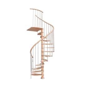 Escalier hélicoïdal en hêtre Rampe bi-matière
