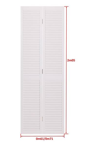 White lacquered louvred folding wardrobe doors