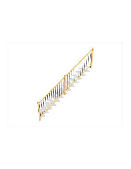 SELA + RAMPE INTERIEURE LISSES METAL NOIRES