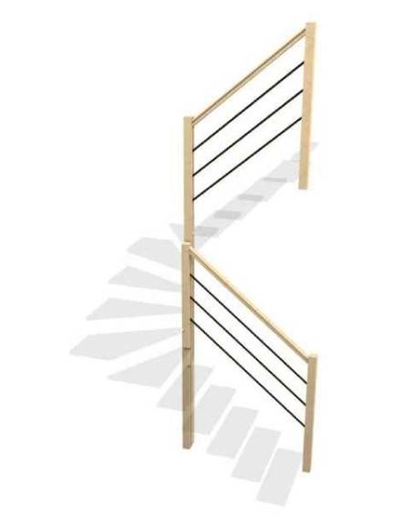 ALBULA INTERIOR HANDRAIL WITH BLACK METAL RAILS