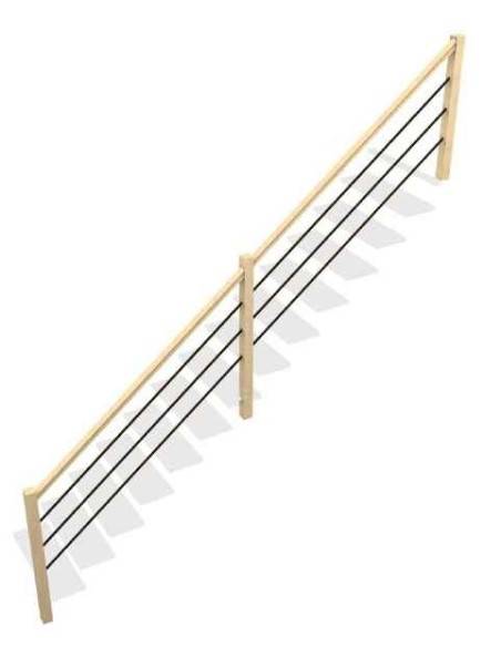 SELA INTERIOR HANDRAIL WITH BLACK METAL RAILS